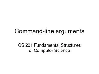 Command-line arguments