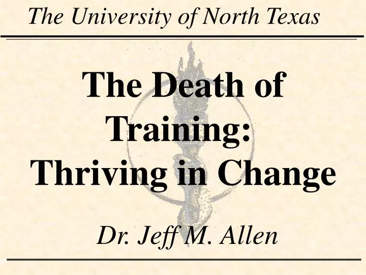 the death of training thriving in change