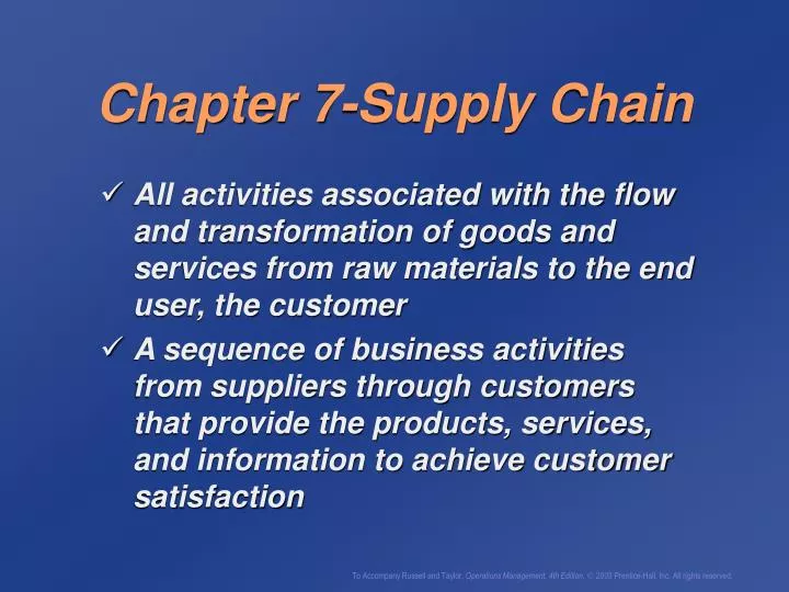 chapter 7 supply chain