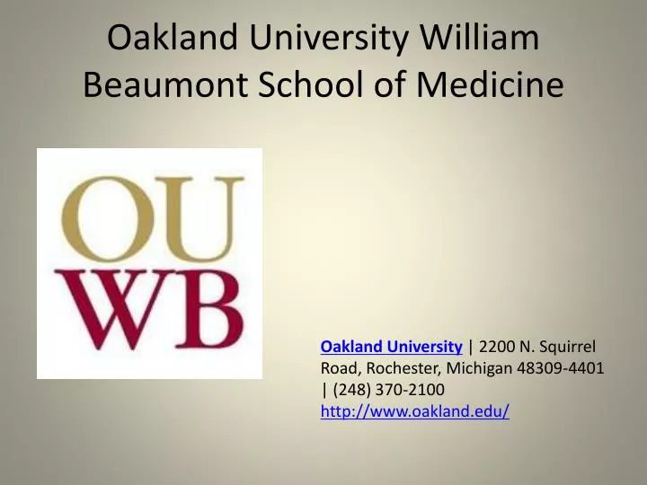 oakland university william beaumont school of medicine