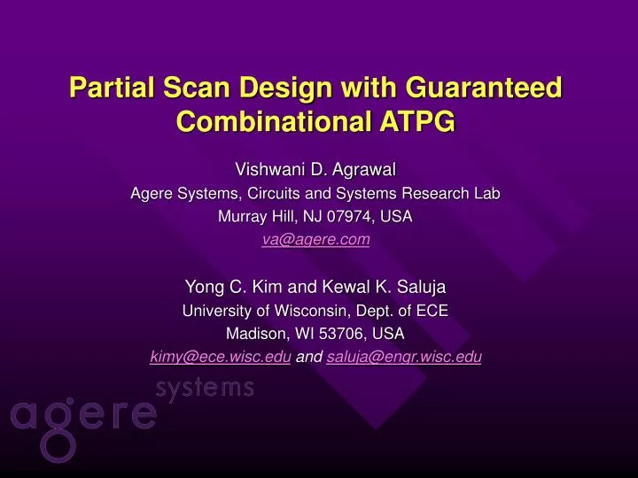 partial scan design with guaranteed combinational atpg