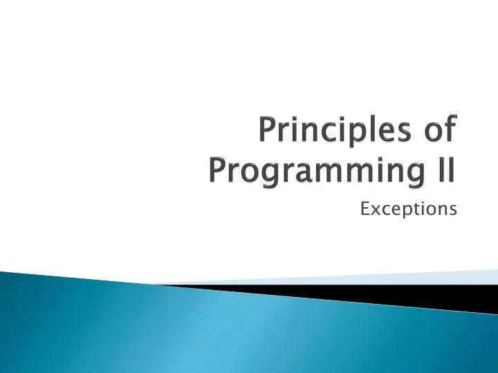 principles of programming ii