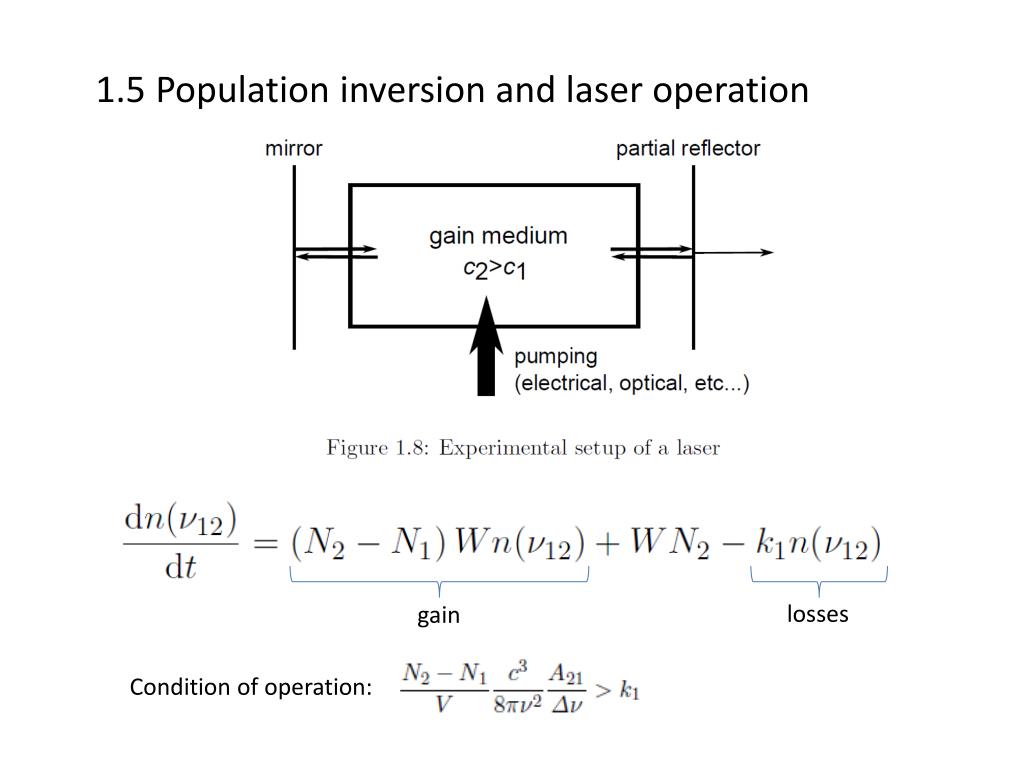 PPT - 1.5 Population inversion and laser operation PowerPoint ...