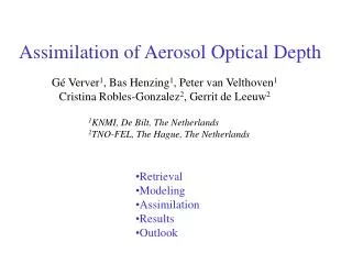 Assimilation of Aerosol Optical Depth