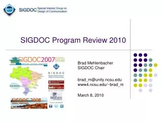 SIGDOC Program Review 2010