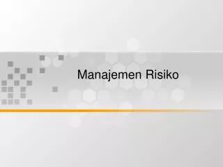 manajemen risiko