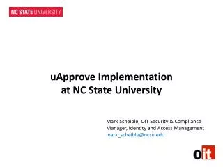 uApprove Implementation at NC State University