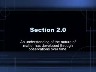 Section 2.0