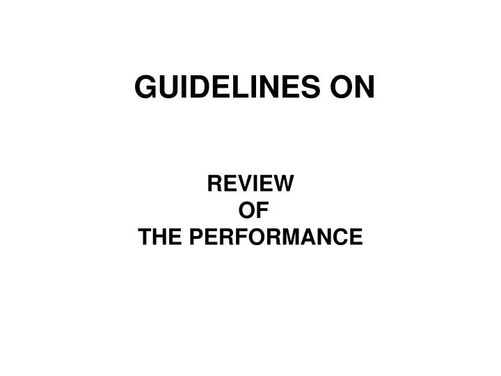 guidelines on