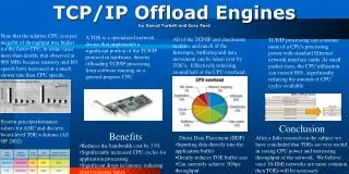 TCP/IP Offload Engines by Davud Turkdil and Cory Ford