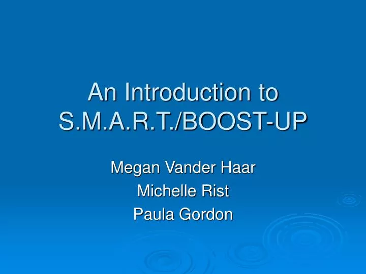 an introduction to s m a r t boost up