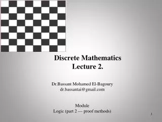 Discrete Mathematics Lecture 2.