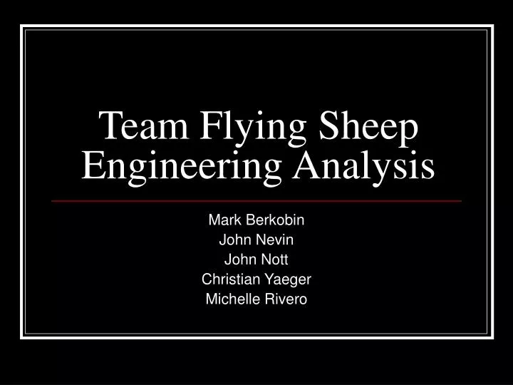 team flying sheep engineering analysis