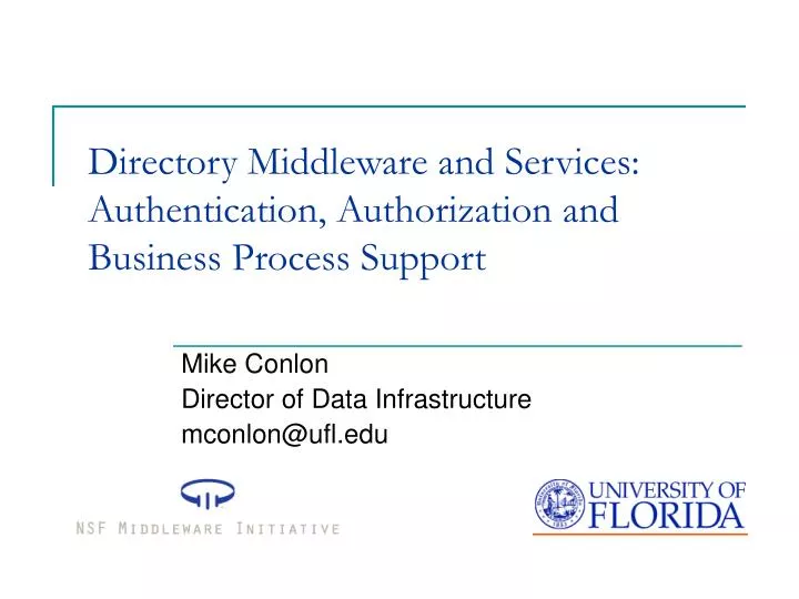 directory middleware and services authentication authorization and business process support