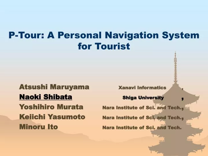 p tour a personal navigation system for tourist