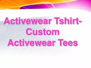 Activewear Tshirts for your team