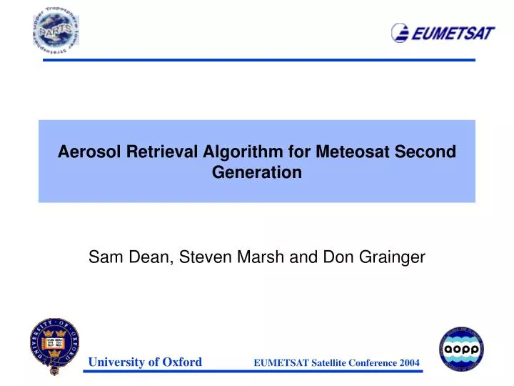 aerosol retrieval algorithm for meteosat second generation