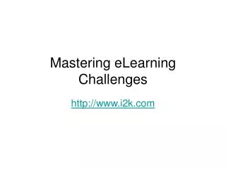 Mastering eLearning Challenges