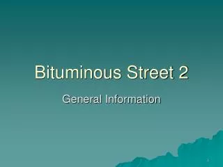 Bituminous Street 2