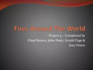 Fires Around The World