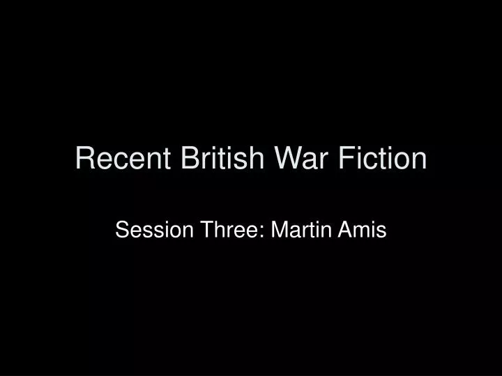 recent british war fiction