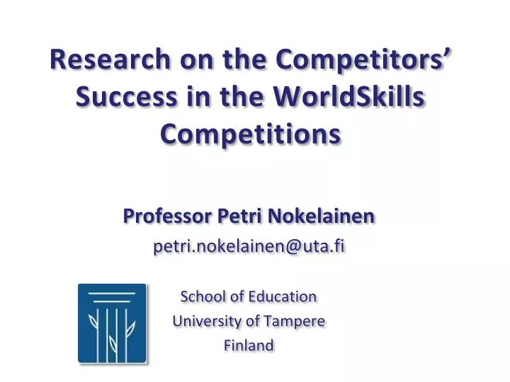 research on the competitors success in the worldskills competitions