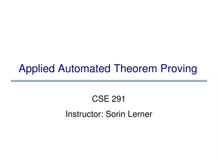 applied automated theorem proving
