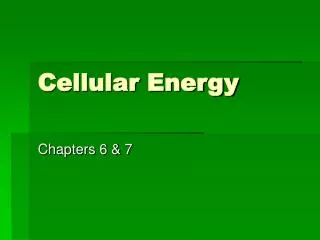 Cellular Energy