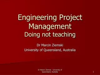 Engineering Project Management Doing not teaching