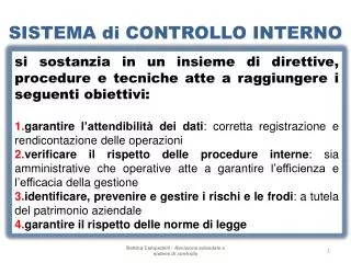 sistema di controllo interno