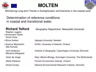 MOLTEN MOnitoring Long-term Trends in Eutrophication and Nutrients in the coastal zone