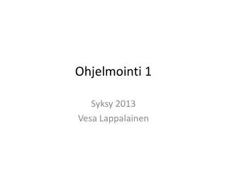 ohjelmointi 1