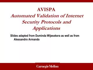 AVISPA Automated Validation of Internet Security Protocols and Applications