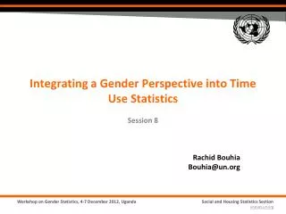 integrating a gender perspective into time use statistics session 8