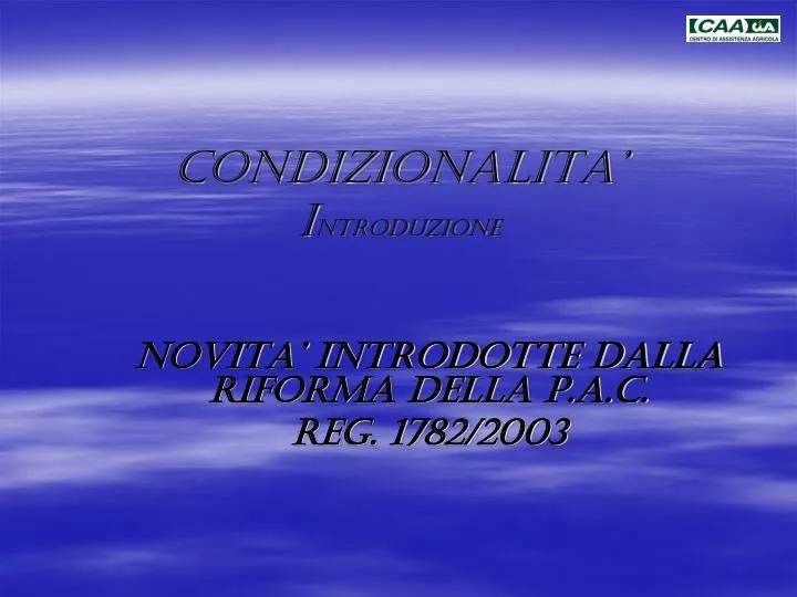 condizionalita i ntroduzione