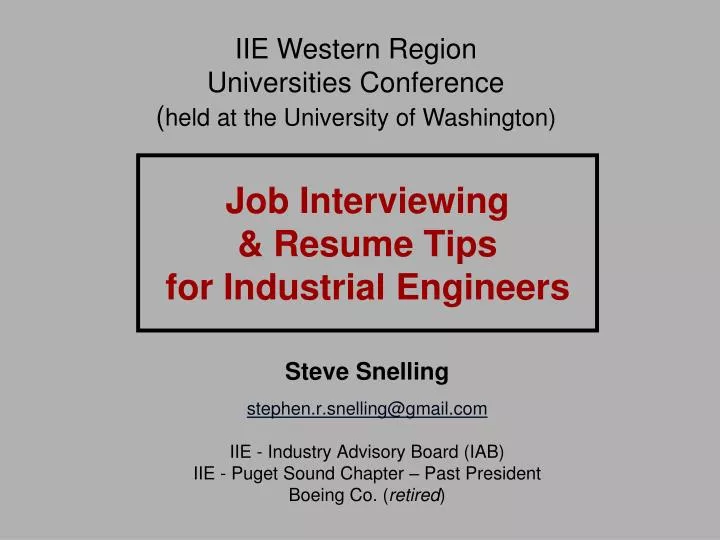 job interviewing resume tips for industrial engineers