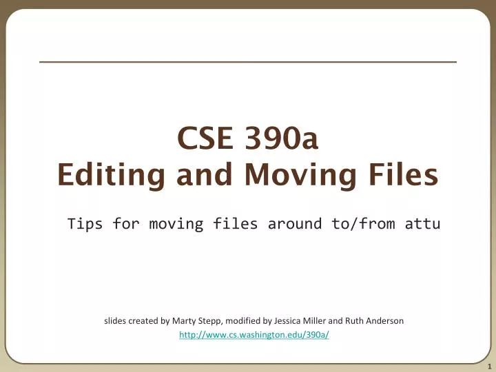 cse 390a editing and moving files