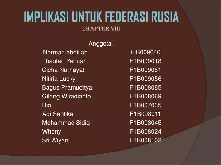 implikasi untuk federasi rusia chapter viii