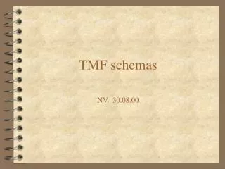 TMF schemas NV. 30.08.00