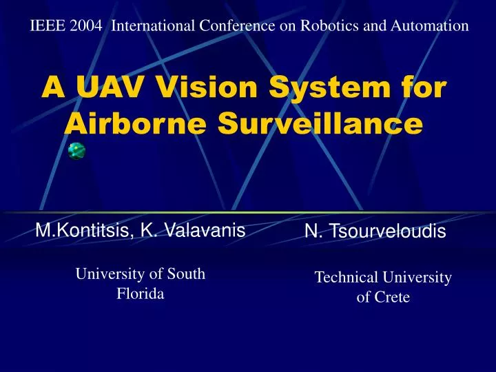 a uav vision system for airborne surveillance