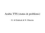 Arabic TTS (status &amp; problems) - slide 1