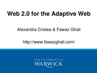 Web 2.0 for the Adaptive Web