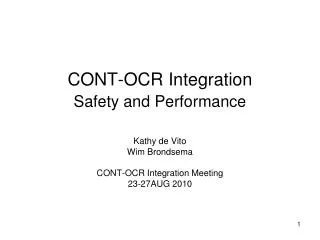 CONT-OCR Integration Safety and Performance