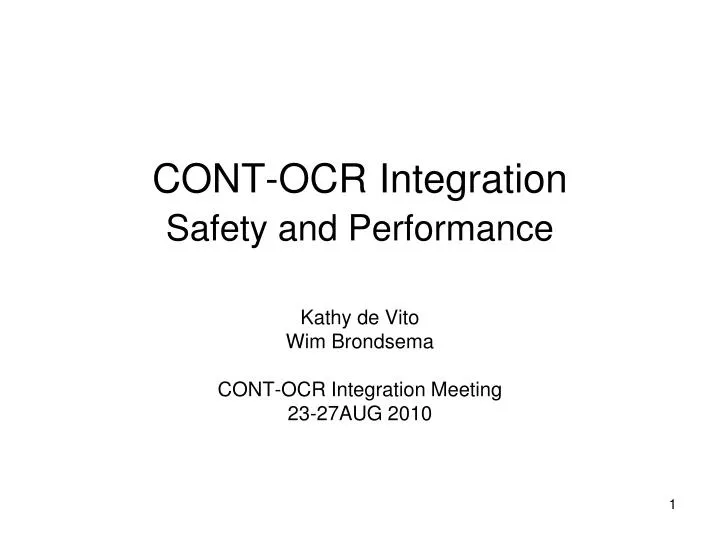 cont ocr integration safety and performance