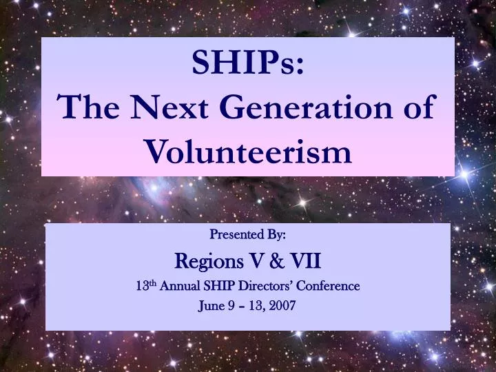 ships the next generation of volunteerism