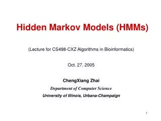 Hidden Markov Models (HMMs)