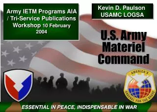 Army IETM Programs AIA / Tri-Service Publications Workshop	 10 February 2004