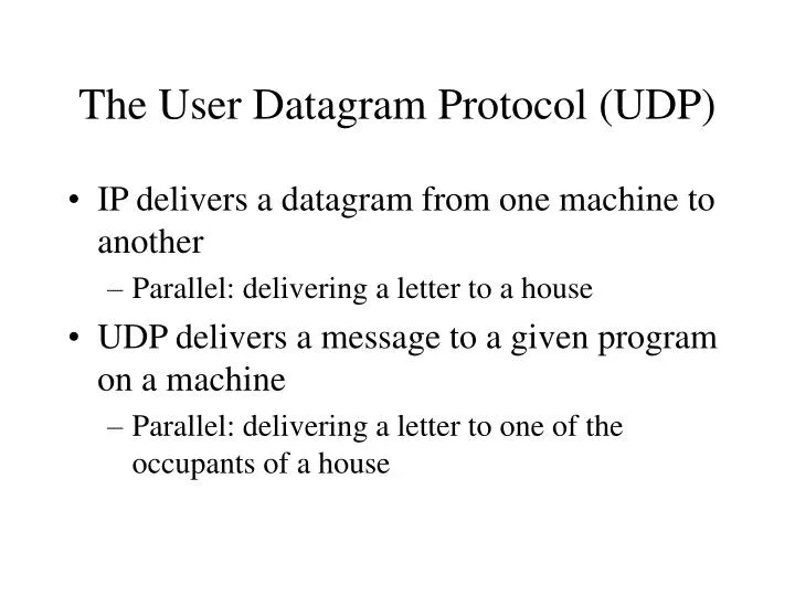 the user datagram protocol udp