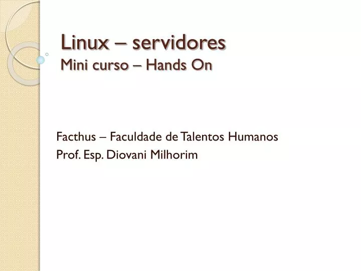 linux servidores mini curso hands on