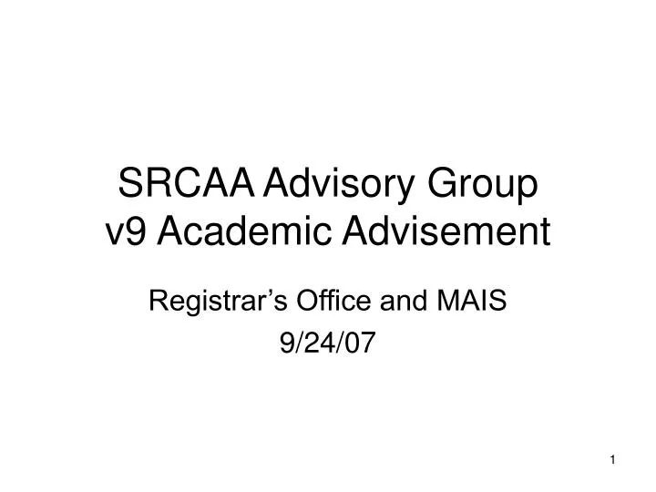 srcaa advisory group v9 academic advisement